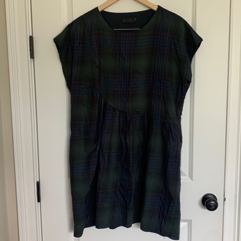 Hatch Women’s Maternity Plaid Dress Navy O/S